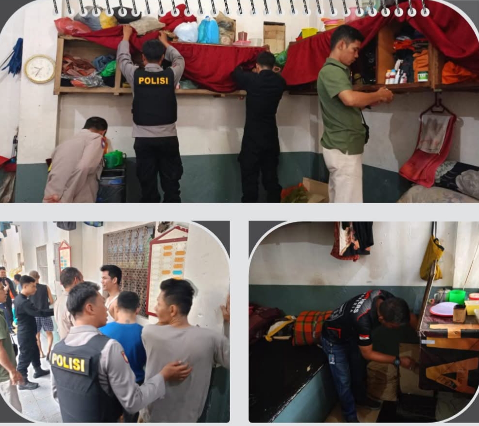 Rutan Kelas I Labuhan Deli dan Polsek Labuhan Deli melakukan Razia kamar hunian Warga Binaan Pemasyarakatan (WBP).
