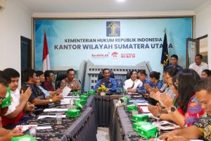 Kantor Wilayah Kementerian Hukum Sumatera Utara menggelar Rapat Harmonisasi terhadap tiga rancangan regulasi Kabupaten Karo.