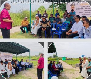 Kepala Rumah Tahanan Negara (Rutan) Kelas I Labuhan Deli, Eddy Junaedi, A.Md.IP., S.Sos., M.Si, bersama jajaran pejabat struktural Rutan Labuhan Deli, menghadiri peresmian tanah wakaf untuk pemakaman.