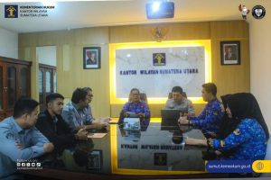 Direktorat Jenderal Administrasi Hukum Umum (Ditjen AHU) Kementerian Hukum melaksanakan koordinasi dengan Kantor Wilayah Kementerian Hukum Sumatera Utara dalam rangka meningkatkan kualitas layanan Administrasi Hukum Umum.