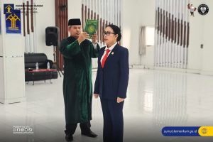 Pengambilan Sumpah/Janji Anggota Majelis Kehormatan Notaris Wilayah (MKNW) Sumatera Utara.