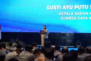 Kepala BPSDM Hukum, Gusti Ayu Putri Suwardani, menyampaikan capaian prioritas nasional.