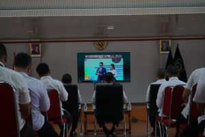 Kepala Lembaga Pemasyarakatan Kelas I Medan, Fonika Affandi, bersama seluruh pejabat manajerial dan pegawai Lapas Kelas I Medan mengikuti Refleksi Akhir Tahun 2025 yang diselenggarakan oleh Kementerian Imigrasi dan Pemasyarakatan secara virtual.