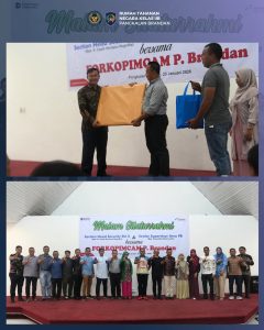 Kepala Rutan Pangkalan Brandan diwakili Ka Subsi Pengelolaan bersama Kepala Ka KPR, Lamhot Sihombing, dan Andre Situmorang, mengikuti agenda pisah sambut Section Head Security RU II, R. Cepih, serta Senior Supervisor Area Pangkalan Brandan, Nuryudha Efendi Lubis.