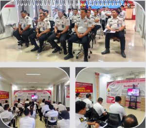 Jajaran pegawai Rumah Tahanan Negara (Rutan) Kelas I Labuhan Deli mengikuti Apel Pegawai Awal Tahun 2026 yang diselenggarakan oleh Kementerian Imigrasi dan Pemasyarakatan (Kemenimipas) secara virtual melalui Zoom Meeting.