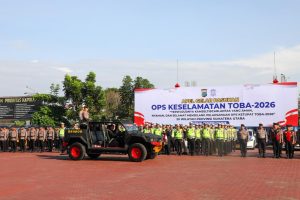 Kepolisian Daerah Sumatera Utara menggelar Apel Gelar Pasukan Operasi Kepolisian Kewilayahan “Keselamatan Toba 2026”.