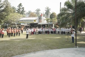 Sugiat Santoso, Sekretaris DPD Partai Gerindra Sumatera Utara (Gerindra Sumut), yang juga wakil ketua komisi XIII DPR RI, memimpin Apel pagi Gotong Royong Bersih Sungai Deli Medan.