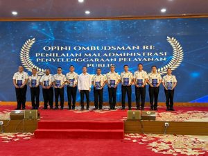 Kepala Lapas Kelas I Medan menerima Opini Ombudsman RI Penilaian Maladministrasi Penyelenggaraan Pelayanan Publik.