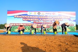 Kepolisian Daerah Sumatera Utara (Polda Sumut) mengikuti penanaman jagung serentak Kuartal I Tahun 2026 yang digelar secara nasional melalui sambungan virtual.