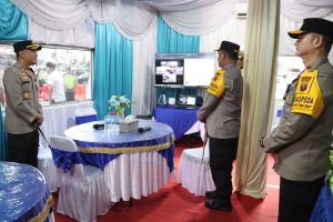 Kapolda Sumatera Utara Irjen Pol Whisnu Hermawan Februanto, mengecek kesiapan pos pengamanan Operasi Ketupat Toba 2026, di wilayah hukum Polres Labuhanbatu.