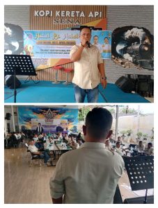 Ketua Koordinator Wartawan DPRD Medan, Said Ilham Assegaf, SH.M.IKom, saat menyampaikan kata sambutan Halal Bihalal Koordinator Wartawan DPRD Kota Medan.