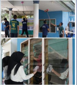 Petugas Rumah Tahanan Negara Kelas IIB Pangkalan Brandan melaksanakan bakti sosial pembersihan musala Amanah.