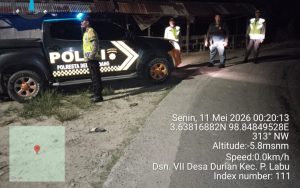 Polresta Deli Serdang melaksanakan Patroli malam Blue Light.