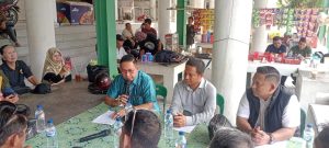 Ketua DPRD Kota Medan, Wong Chun Sen Tarigan, saat memberikan kata sambutan pada peninjauan Pasar Aksara Baru. 