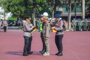 Polda Sumatera Utara, menggelar Apel Gelar Pasukan di Lapangan KS Tubun Mapolda.