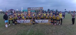 Polres Toba meraih Juara I cabang olahraga sepak bola POR Polda Sumut 2026.