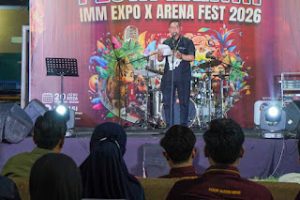 Ketua DPRD Medan, Wong Chun Sen saat memberikan kata sambutan pada penutupan kegiatan IMM Expo & Arena Fest 2026.