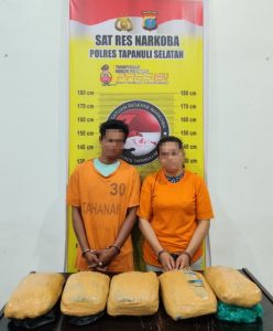 Tersangka dan Barang bukti narkotika jenis ganja seberat 5 kilo.