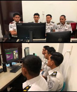 Kepala Rutan Kelas IIB Pangkalan Brandan, Akmalun Ikhsan, beserta jajaran Humas Rutan Pangkalan Brandan, mengikuti Sosialisasi Strategi Penanganan Krisis Pemberitaan di UPT Pemasyarakatan secara virtual melalui Zoom Meeting.