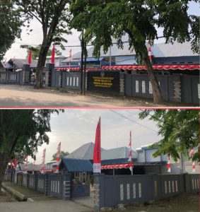 Rumah Tahanan Negara Kelas IIB Pangkalan Brandan mempercantik lingkungan rutan melalui pemasangan umbul-umbul, bendera Merah Putih.