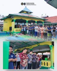 Karutan Rumah Tahanan Negara Kelas IIB Pangkalan Brandan dan jajaran petugas melaksanakan Salat Istisqa dan doa bersama warga binaan.
