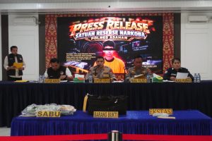 Kapolres Asahan AKBP Adi Dharma Pramudhita, S.H., S.I.K., M.Sc.IT., Press Release tindak pidana narkotika.