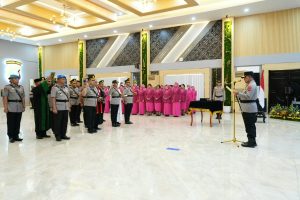 Kapolda Sumut upacara serah terima jabatan (sertijab) pejabat utama dan Kapolres jajaran Polda Sumatera Utara di Aula Tribrata Polda Sumut, Kamis (17/9/2026).