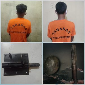 Unit Reskrim Polsek Binjai Timur dengan mengamankan dua pria beserta barang bukti.