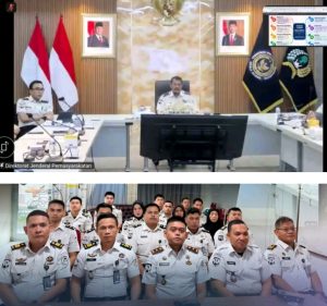 Kepala Rutan beserta jajaran, mengikuti Arahan Direktur Jenderal Pemasyarakatan secara virtual melalui Zoom, Senin (07/09/2026).