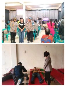 Kapolsek Binjai, AKP Siti Asiyah, M.Pd., beserta personel melaksanakan pengamanan Ibadah Gereja dan memantau donor darah.