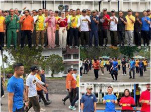 Rumah Tahanan Negara (Rutan) Kelas IIB Pangkalan Brandan mengikuti olahraga bersama Forkopimcam dan stakeholder.