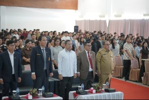Foto : Wakil Kepala Kejaksaan Tinggi Sumatera Utara (Wakajatisu), Eko Adhyaksono, mewakili Kajati Sumut menghadiri kuliah umum dan Focus Group Discussion (FGD) di Universitas HKBP Nommensen, Medan, Senin (28/9/2026). (BM-red).
