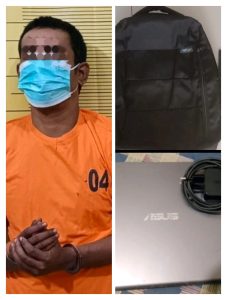 Pelaku MC alias Irum dan barang bukti.
